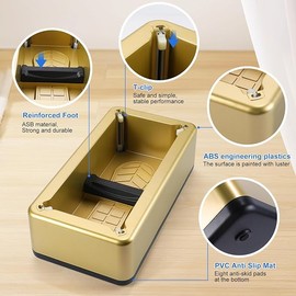 Automatic Shoe Covers Dispenser, 200 Pcs Shoe Cover Indoors Disposable,Booties for Portable Machine Fits One Size,Shoe Cover Protect Floor for House Office Hospital Factory (Gold)
