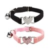WDPAWS Heart Bling Cat Collar with Safety Belt and Bell