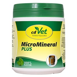 cdVet Naturprodukte MicroMineral plus Hund & Katze 500 g - extra Zink und Selen - Vitamin, Mineralstoff- und Spurenelementgeber - Magensäurebinder - Schadstoffebinder - Magen-Darm Regulation -