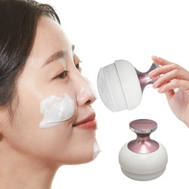 Beejong Air Cushion Silicone Facial Cleansing Brush with 0.3mm Ultra-Fine Bristles, Air-Injector Technology, Deep Pore Exfoliator, Suitable for Face and Body (Ultra-Fine Wine)