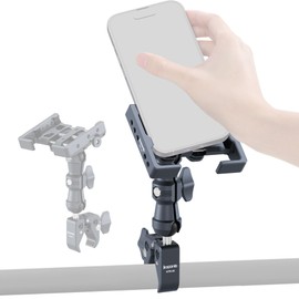 KAPARNER Riding Phone Holder Kit, Include Dual Socket Arm/Handlebar Strong Rod Clamp/Adjustable Phone Clip, Suitable for 5.5-7" Smartphone, Installed on 0.55-1.77" Diameter Rail Round Rod (KPS-14)