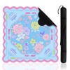 Soulchen Blue and Pink Scalloped Flower American Mahjong Mat Table