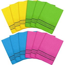 12 piezas de tela exfoliante coreana para el cuerpo, toalla coreana italiana, estilo coreano, guante exfoliante estilo coreano, toalla exfoliante de baño para eliminar la piel limpia y seca