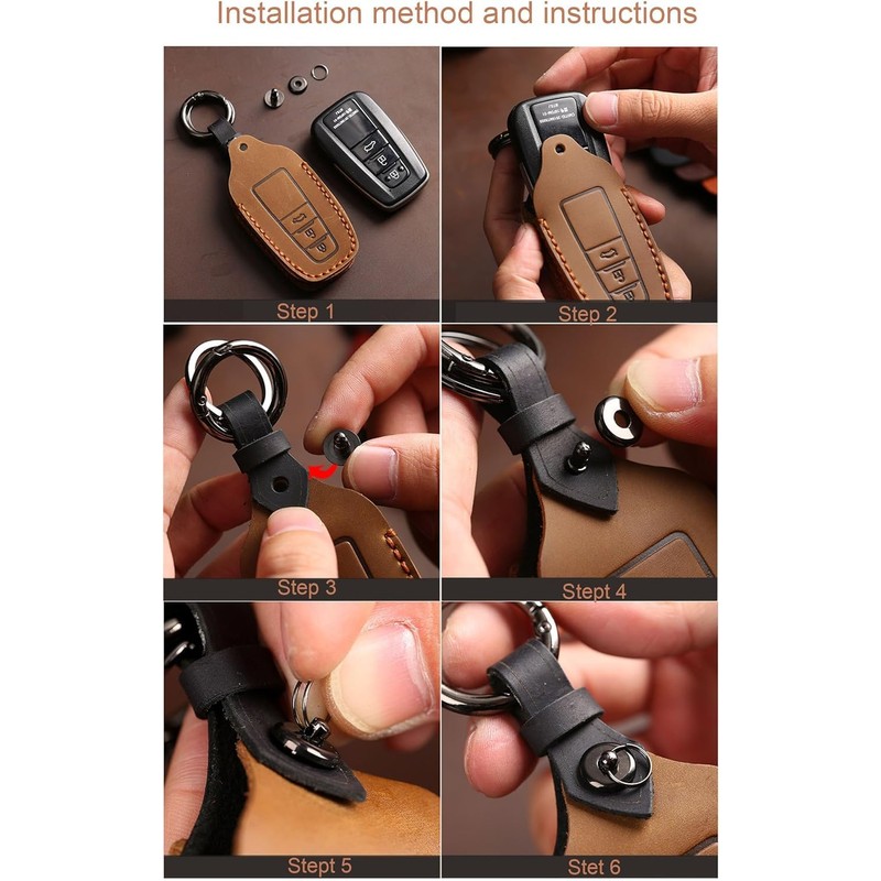 Hontumax Premium Leather Key Fob Cover for Subaru Ascent BRZ