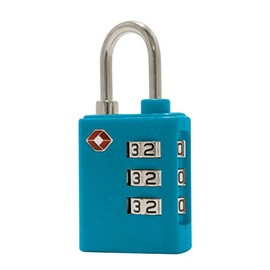 HAUPTSTADTKOFFER Padlock 3-Digit I TSA Combination Lock I TSA Lock I Suitcase Lock I Luggage Lock I Combination Lock I Colour: Blue