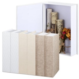 Geyoga 6 Pcs Fake Books for Decoration Linen Faux Modern Fake Book Storage for Coffee Table DIY Crafts Storage Home Bookshelf Cafe Hotel Decoration Display, 8.6 x 6.1 x 1.8 Inch(Multicolor)