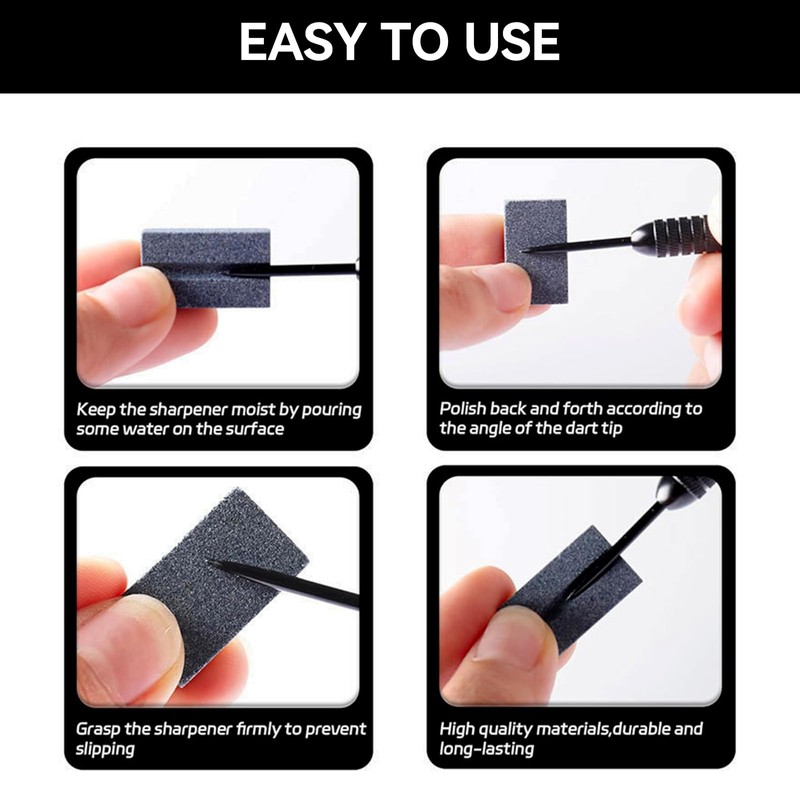 FEZTGVOFA 4 Pack Darts Sharpener, Darts V-Sharp Sharpening Stone, DartsS