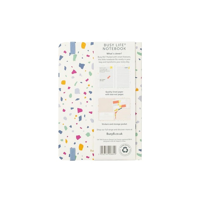 Busy B A6 Notebook in Terrazzo with Lined Pages, Tear-out