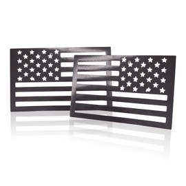 American Flag Magnet Decal, 2 Pack 6.1 x 3.7 Inch USA Flag Stickers with Patriotic Stars Reflective Stripes for Cars & Trucks - Support US Military, Suitable for Many Festivals (Black)