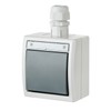 asvendo Elektro Surface-Mounted Series/Sockets/Switches/Button/Blind Button/Bell Button/Light Grey/IP65/Waterproof, Suitable for Wet