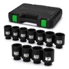 TecoTek 1/2" Drive Deep 6-Point Impact Socket Set, 11-Piece Standard