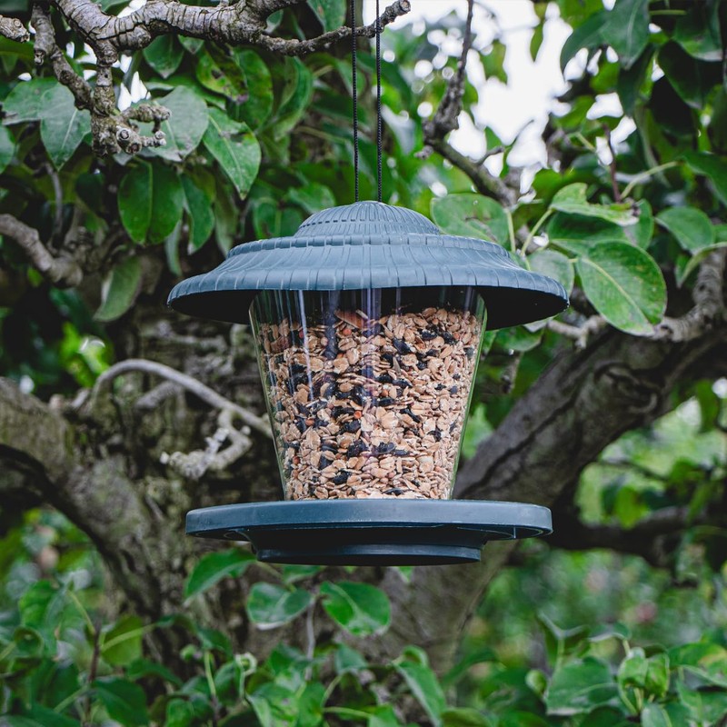 Hanging Bird Feeder House, Round Plastic, Bird Feeder with Crumb