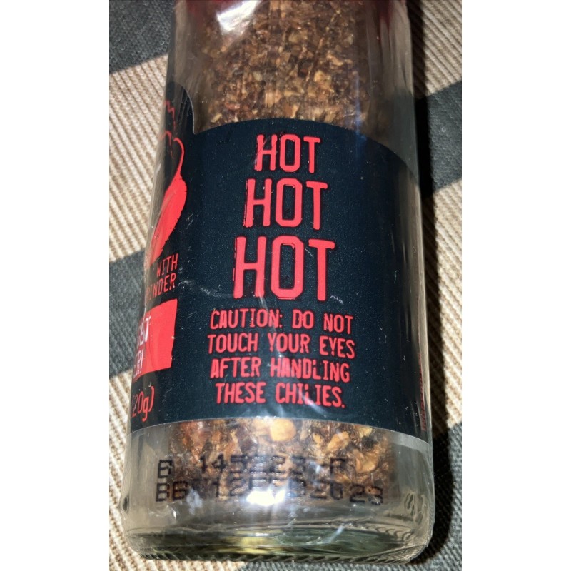 Trader Joe's Smoked Ghost Chilies Grinder Bottle Bhut Jolokia Pepper