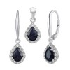 SILVEGO Verona Women's Jewellery Set 925 Sterling Silver with Genuine Sapphire, Sterling Silver, Sapphire