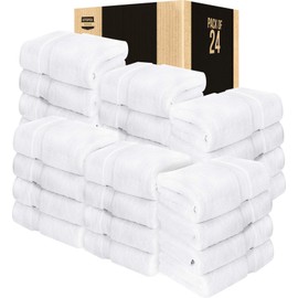 Utopia Towels Luxurious Bath Towels, 24 Pack, White