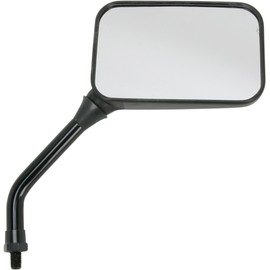 Emgo Universal Rectangular Mirror - GP Deluxe - Short Stem - Black - 130mm x 85mm - 10mm Thread - Right