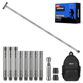aiGear Tactical Hiking Stick- Trekking Poles Outdoor Tactical Staff Adjustable Hiking Stick for Survival Camping Hiking