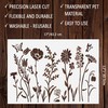 DLY LIFESTYLE Large Wildflower Stencil for Painting (17x12 Inches) -