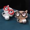 ETHOON Cute Cat Brooch Pin Red Glasses Fortune Cat with