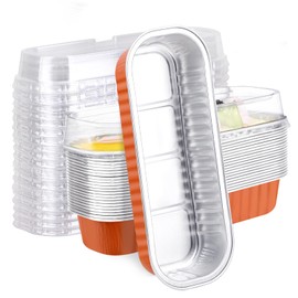 EUSOAR Disposable Aluminum Baking Cups, 25pcs 6.8oz Foil Ramekins Creme Brulee Containers Small Bread Tins, Dessert Containers Cupcake Wrappers Souffle Muffin Liners for Birthday Party Wedding