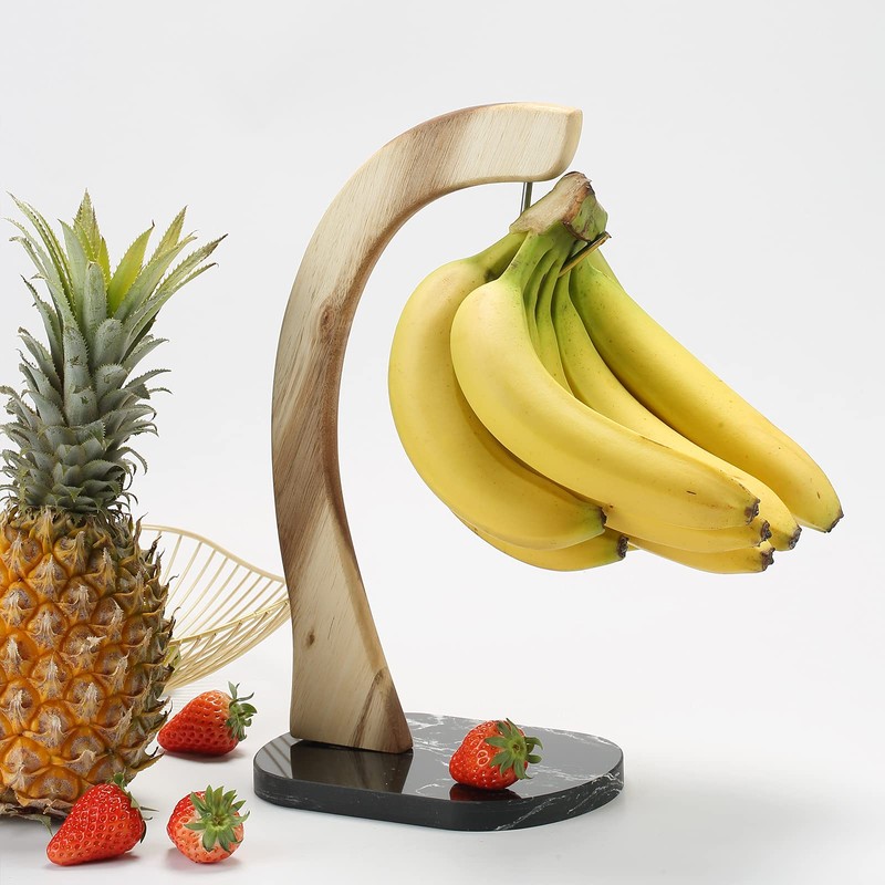 everous Banana Hanger black Marble Base,Modern Banana Holder Tree Stand