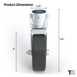 TOWKING 1500lbs 6" Trailer Jack Swivel Caster Replacement with Upgraded Spoked Wheel and Pin, Silver