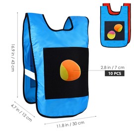 12pcs Dodgeball Tag Sticky Vest Outdoor Throwing Game with Balls for Kids Children Toddler( color varies)