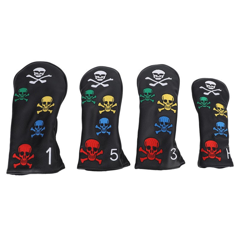 4Pcs Skull Golf Club Head Covers Golf Club Headcovers Colorful