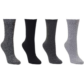 Carole Hochman - Calcetines de descanso para mujer, 4 pares, Negro, gris, gris oscuro, gris claro, 4-10                                               