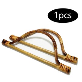 Dtoterul Wooden Rattan Woven Handles Pack of 2 Handbag Handles Bag Handles Wooden Bag Handles D Shape Decorative Handle Replacement Bag Handle Crochet Replacement Handles for Making Bags