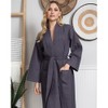 Lotus Linen Women's Lightweight Waffle Weave Robes- Long Soft Cotton