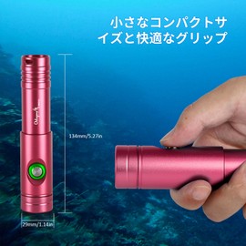 Odepro WD12 Max 1050 Lumens Diving Light IP68 Underwater Light Diver Light Flashlight for Diving LED Night Diving (Red)