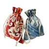 Daihellenstone 20 Pack 3.54×4.7 Inch Red Blue Floral Burlap Drawstring