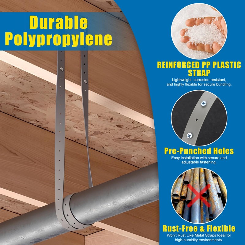 Plastic Hanger Strap 3/4 Inch x 30 FT Reinforced Flexible