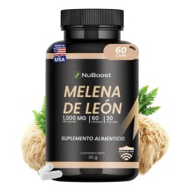 Suplemento En Cápsula Nuboost 30 Días Melena De León De Nuboost Melena De León Puro 60 Caps X 500mg                                                   