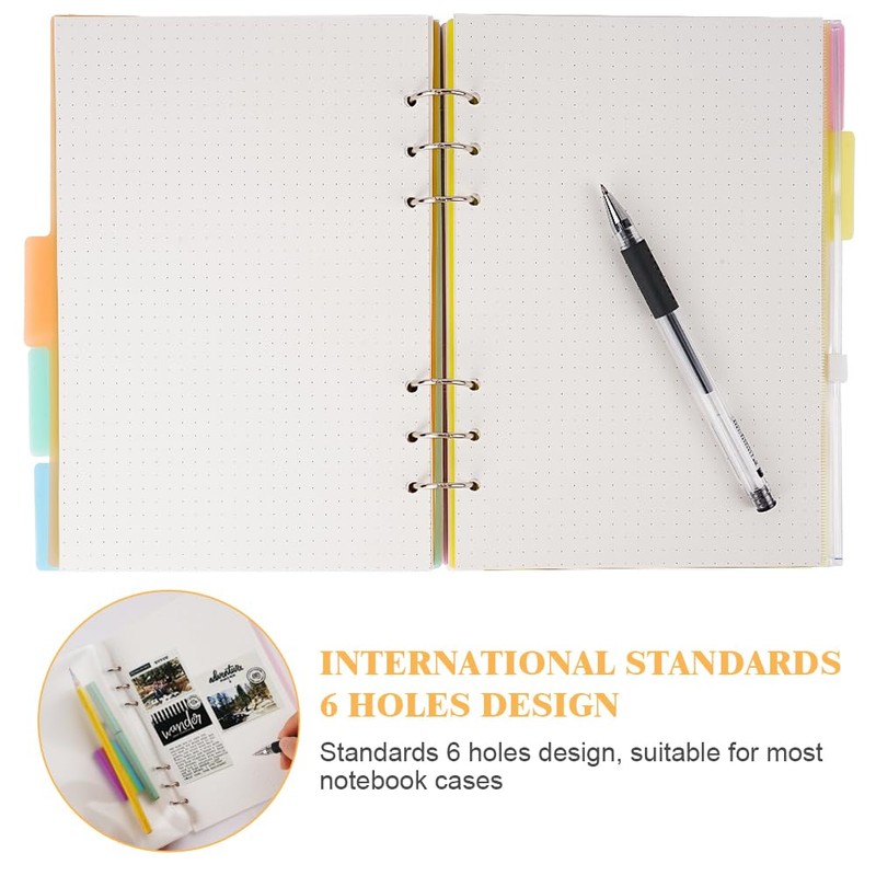 Vicloon A5 Loose Leaf Punched Paper, 140 Pages Dotted Refill