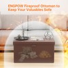 ENGPOW Storage Ottoman Bench,Fireproof Folding Storage Bench with Lock,30 Inches