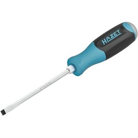 HAZET Screwdriver with impact cap, 811S-70, SW 1.2 x 7 mm, slotted profile, 225 mm length, steel impact cap for loosening fixed screws