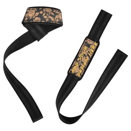 Muñequeras y correas de elevación personalizadas de color oro rosa y negro de 26 pulgadas, antideslizantes, personalizadas, para correas de entrenamiento de muñeca resistentes para levantamiento de