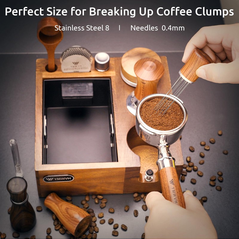 WDT Espresso Stirrer Tool Espresso Distribution Tools,Extra 8x0.4mm Replaceable Stainless