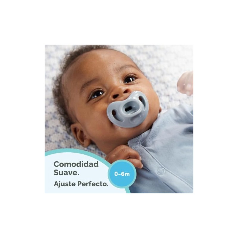 NUK Chupetes de ortodoncia cómodos 100% silicona, 0-6 meses, moda