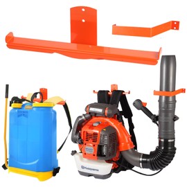 Backpack Blower Rack with Hose Holder - Heavy Duty Backpack Sprayer Wall Mount with Dual-Sided Hooks, Space-Saving Backpack Hanger for Weed Eater, Hedge Trimmer and Chain Saw, 330lbs Load Capacity
