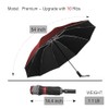 Ultimate Windproof Inverted Travel Umbrella 10 Rib with Reflective Edges,