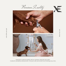 XE Edelstahl-Nagelknipser für Haustiere – Krallenschneider für Katzen und Hunde mit Nagelfeile, Nagelschneider für Haustiere, Professionelles Pflegewerkzeug für Kaninchen und Meerschweinchen