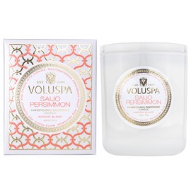 Voluspa Saijo Persimmon, Classic Boxed Candle, 9.5 Ounce, 60 Hour Burn Time, All Natural Wicks and Coconut Wax for Clean Burning, Vegan, Poured in The USA