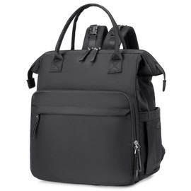 LORADI Convertible Diaper Bag Tote, Wide Open Top 14 Pockets Nappy Backpack with Stroller Buckle, Water-resistant (Black, Extra Large)