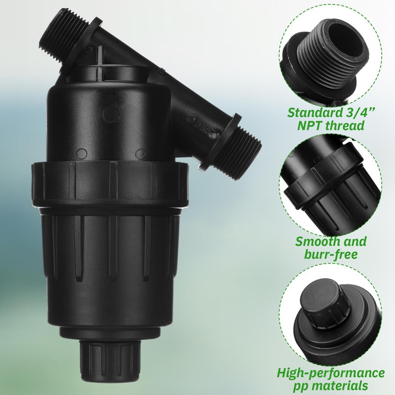 Glooglitter 2 Pcs 3/4" NPT Drip Irrigation Y Filter, 3/4"
