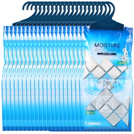 ZARPAX Hanging Moisture Absorber Fresh Cotton 10.6 oz/300g | Moisture Absorbing Bags for Bathroom, Closet, Kitchen & Vehicles | Removes Moisture, Humidity & Odors | Portable Dehumidifier | Set Of 20