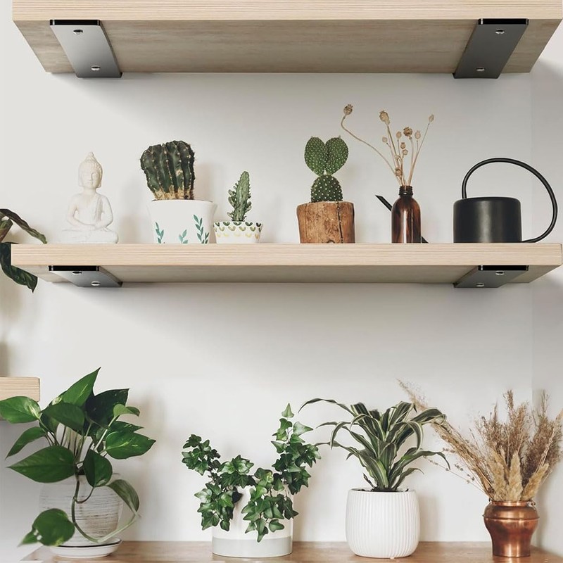 2 Pack Heavy Duty Shelf Brackets for Wall Mounting, with
