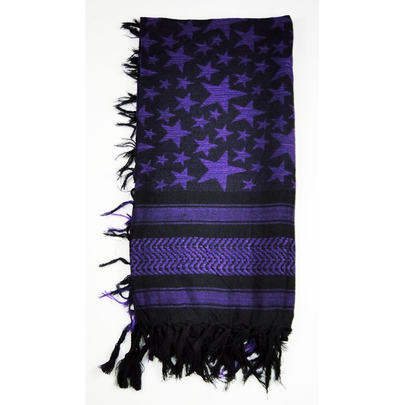 Premium Star Pattern Shemagh Head Neck Scarf - Purple/Black